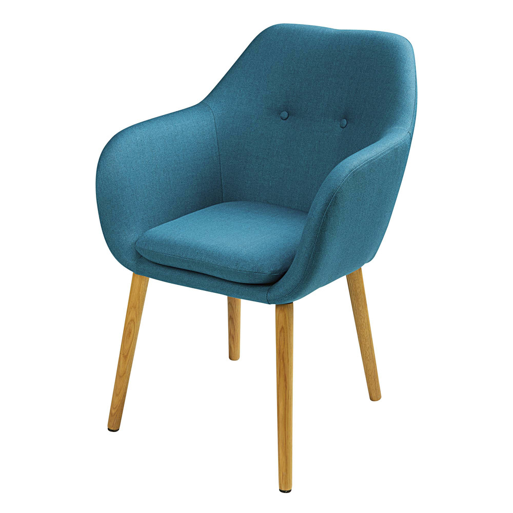 Blue fabric armchair Arnold Maisons du Monde