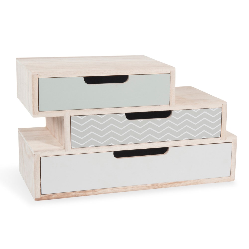 Boite Tiroir Bois bo 238 te 3 tiroirs en bois l 30 cm nolita maisons du monde Boite Tiroir Bois bo 238 te 3 tiroirs en bois l 30 cm nolita maisons du monde