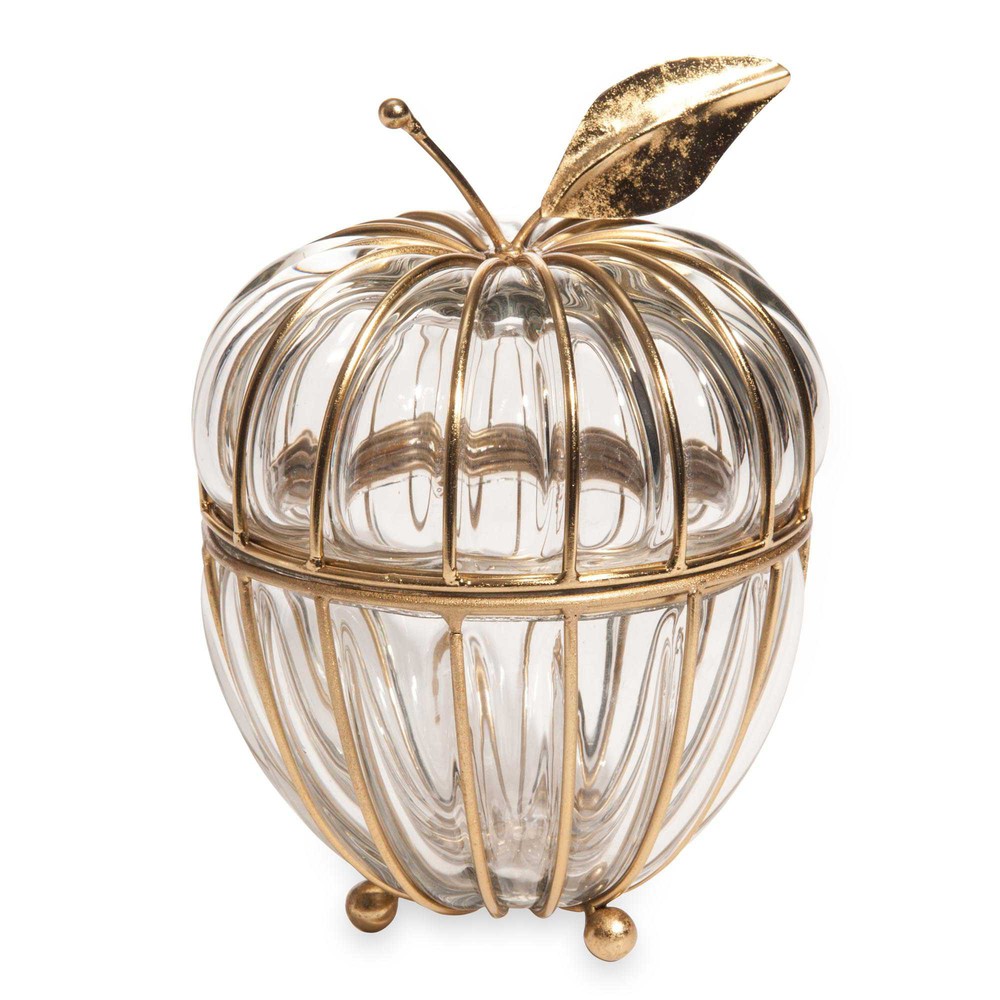simple boite bijoux pomme en verre et mtal apple glass with boite a