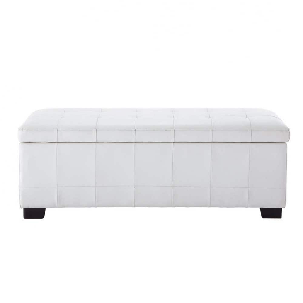 Bout de lit blanc L 120 cm Chesterfield Maisons du Monde Bout de lit blanc L 120 cm Chesterfield Maisons du Monde