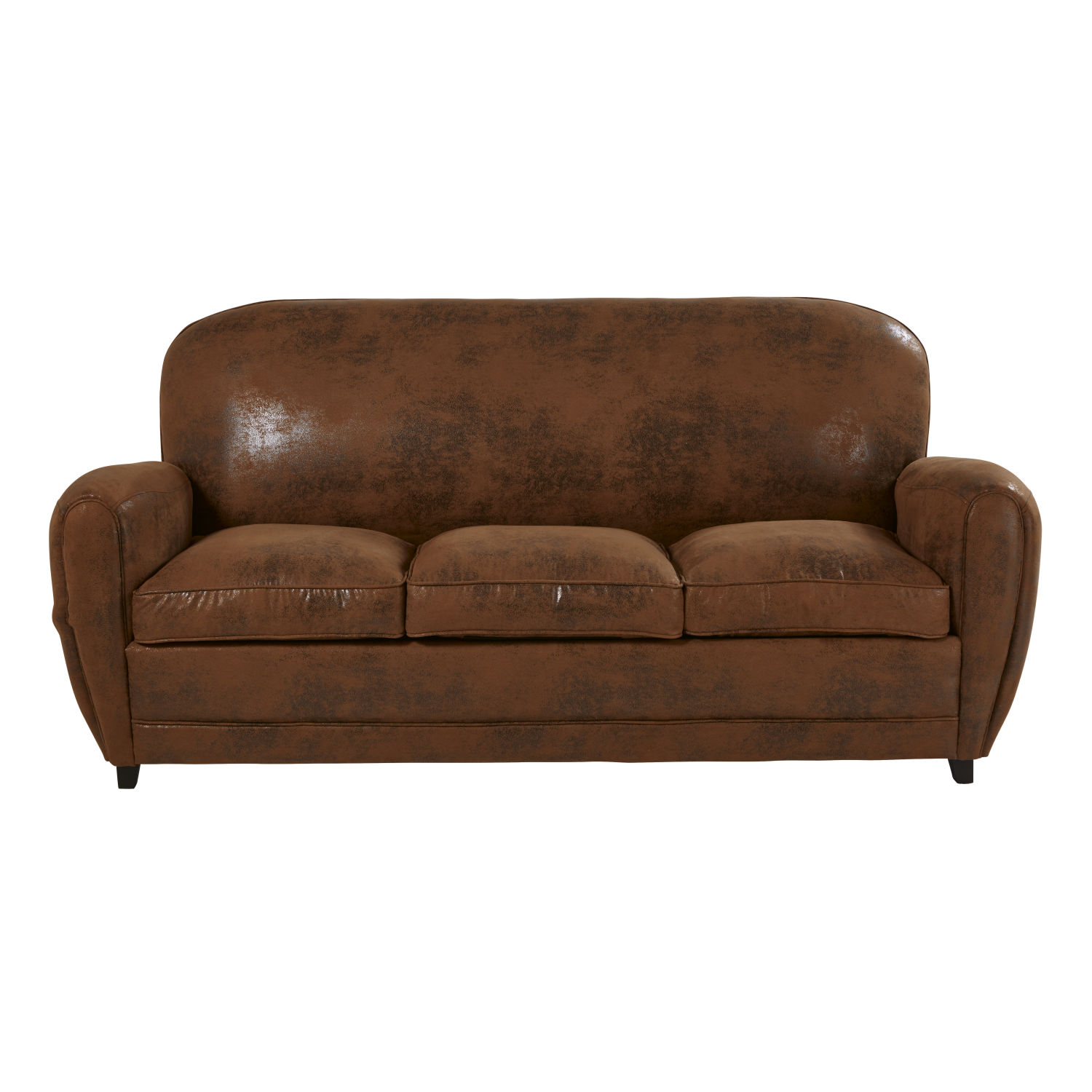 Brown Vintage 3 Seater Suede Sofa Bed Arizona Maisons Du Monde