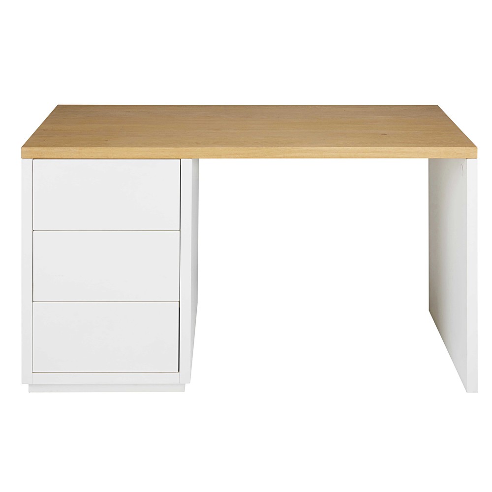 bureau en chene massif blanc l 140cm austral 1000 3 3 165889_1