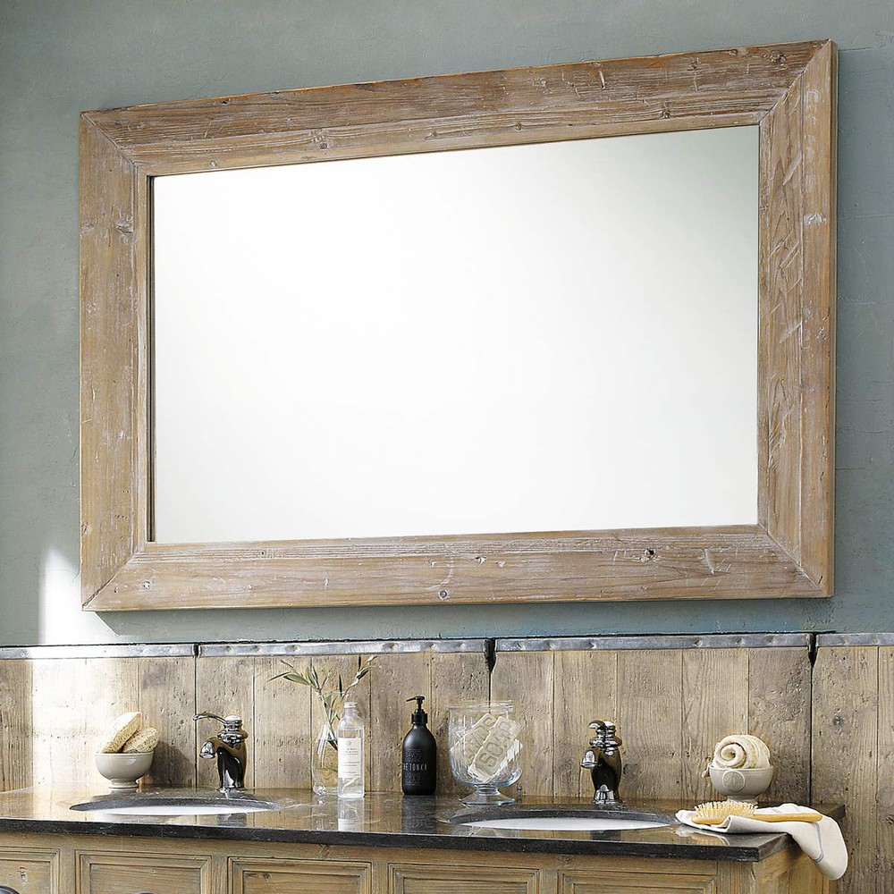 CANCALE whitewashed wood mirror H 200cm Maisons du Monde