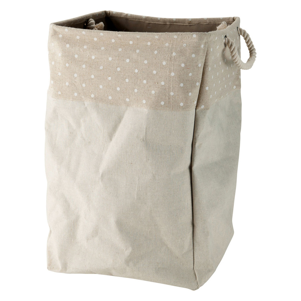 Cesto de almacenaje beis de tela Al. 53 cm PASTEL | Maisons du Monde