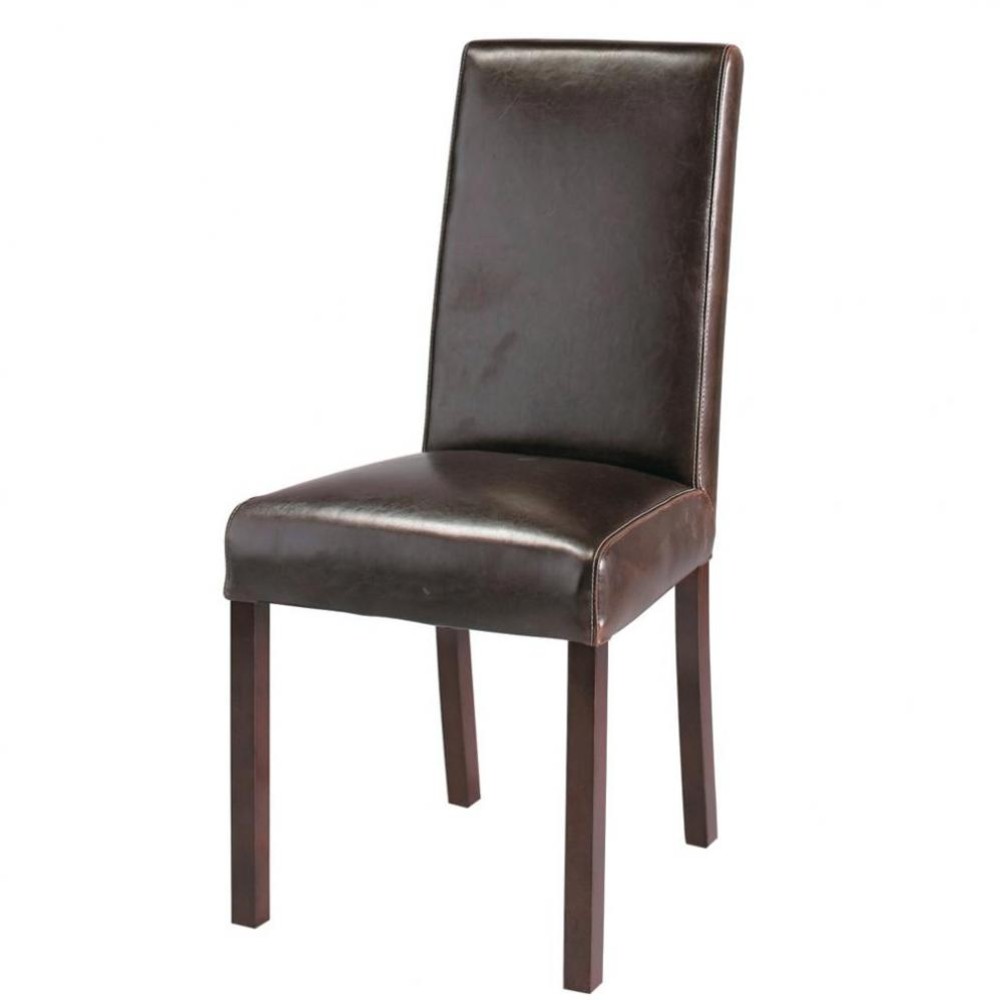 chaise cuir marron