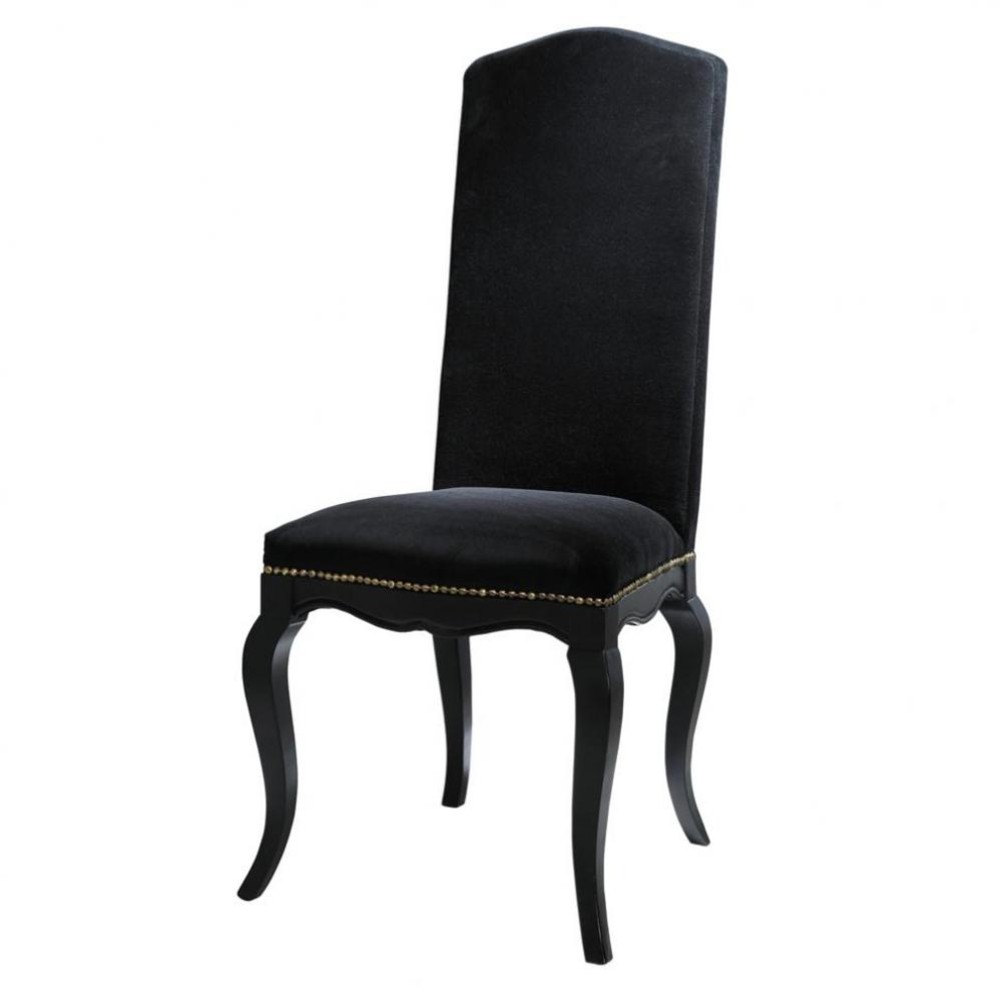 Chaise en velours noir Barocco | Maisons du Monde