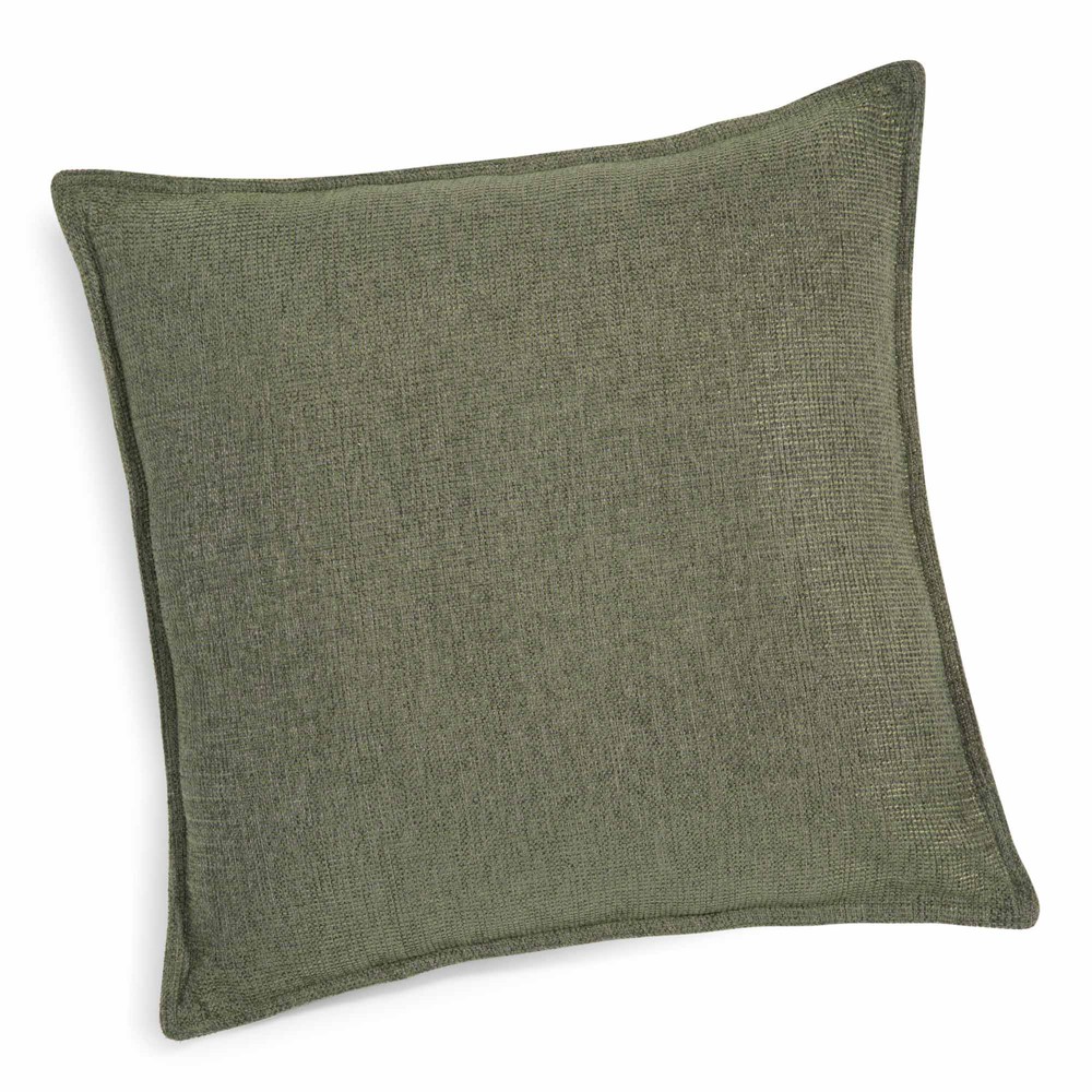CHENILLE lichen green cushion 45 x 45 cm Maisons du Monde