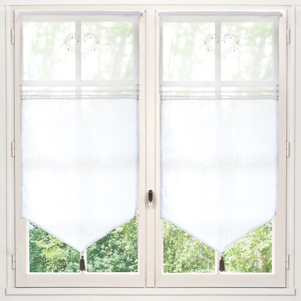 Cortina corta de algodón blanco 60 x 120 cm ELOISE Maisons du Monde Cortina corta de algodón blanco 60 x 120 cm ELOISE Maisons du Monde