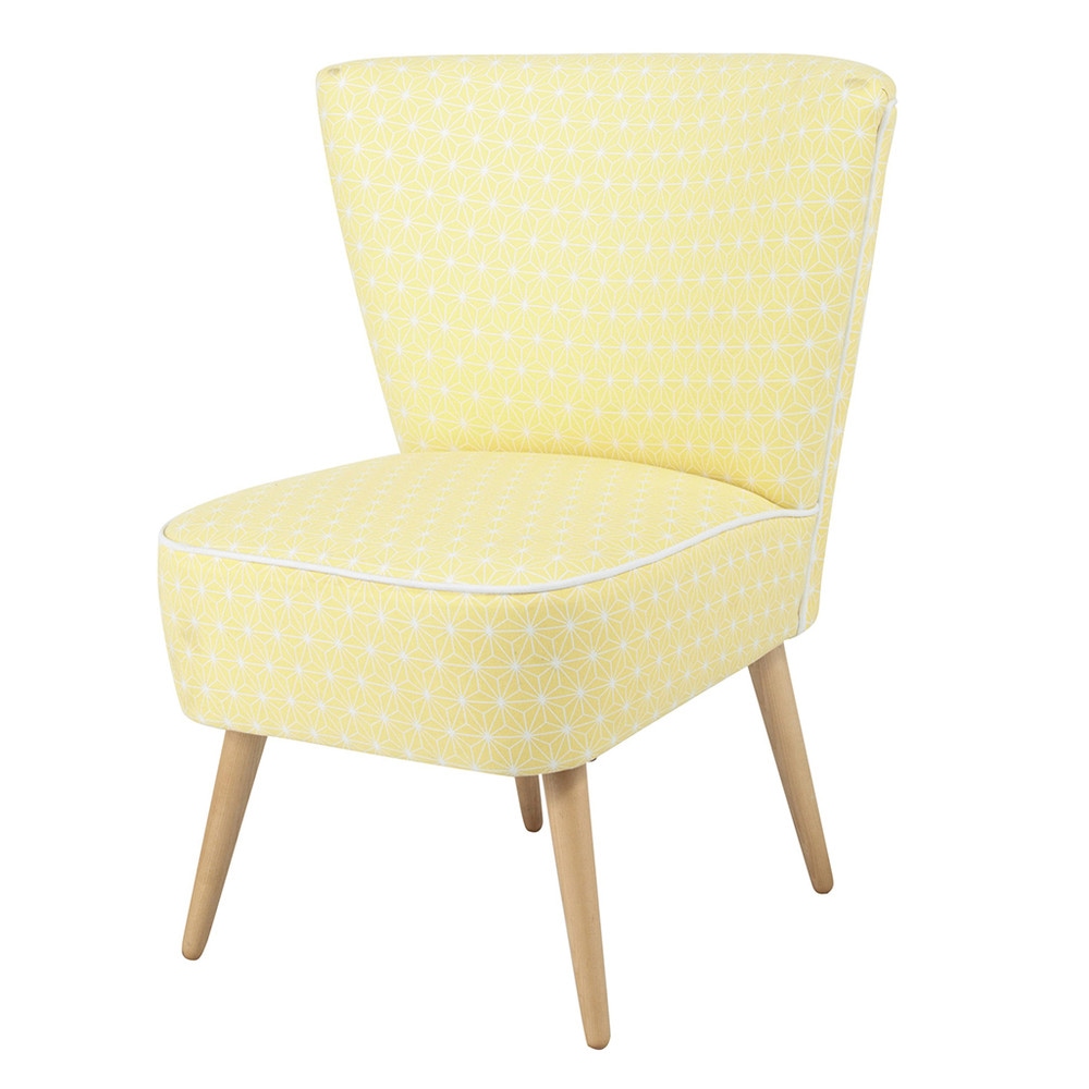 Maison Du Monde Scandinave #8: Cotton Patterned Vintage Armchair In Yellow Maison Du Monde Scandinave #8: Cotton Patterned Vintage Armchair In Yellow