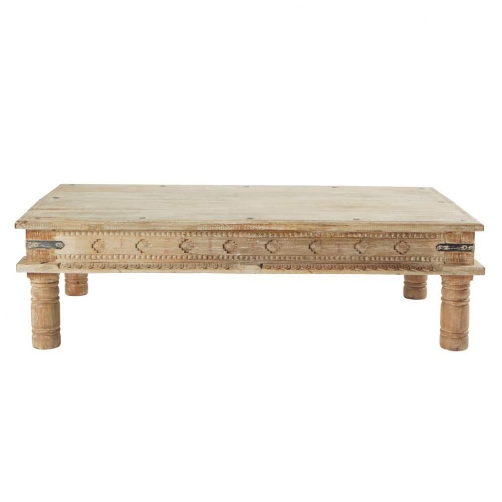 Couchtisch im indischen Stil aus massivem Mangoholz, B 140 Couchtisch im indischen Stil aus massivem Mangoholz, B 140
