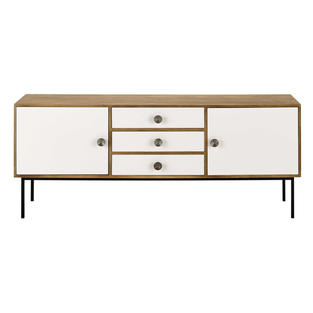 Credenza bassa lunga bianca in mango L 175 cm Seven Maisons du Monde
