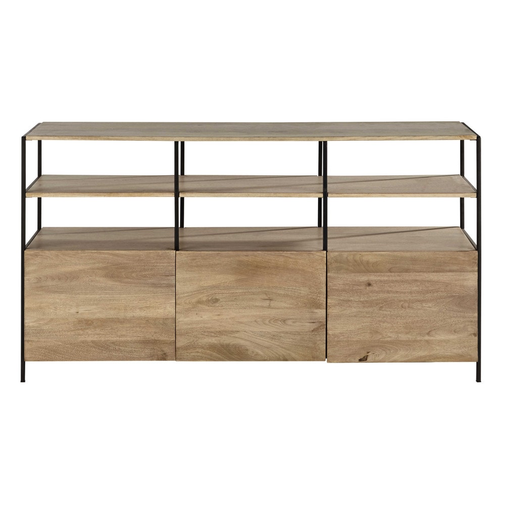 Credenza bassa nera in metallo L 160 cm Wilson Maisons Aparador Buffet Madeira ~ Credenza bassa nera in metallo L 160 cm Wilson Maisons