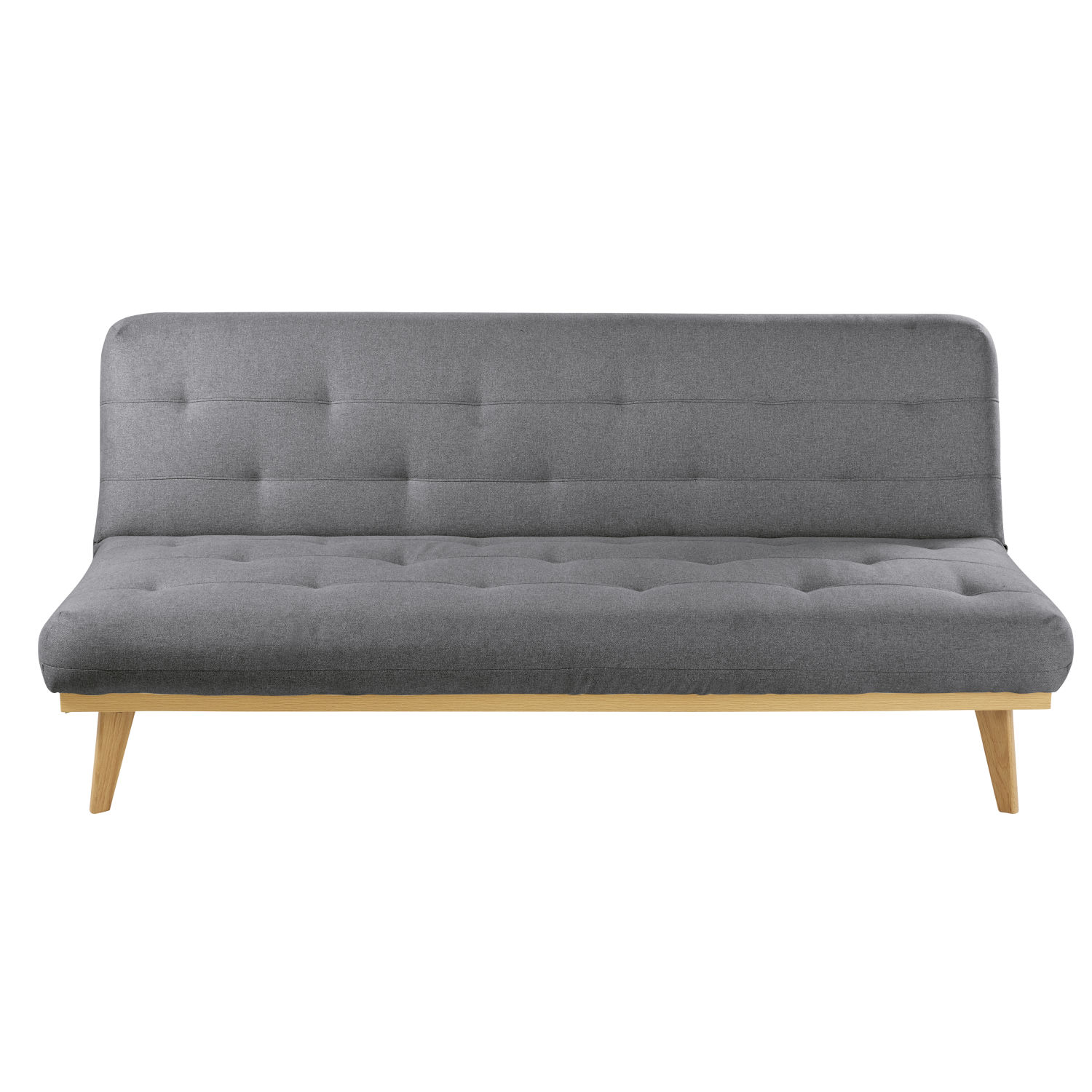 Dark Grey 3 Seater Tufted Sofa Bed Declik Maisons Du Monde