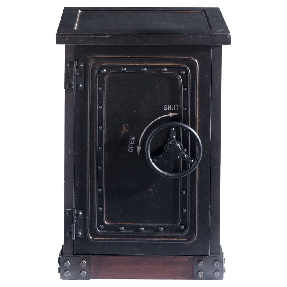 Distressed wood safe in black W 53cm Bank Maisons du Monde