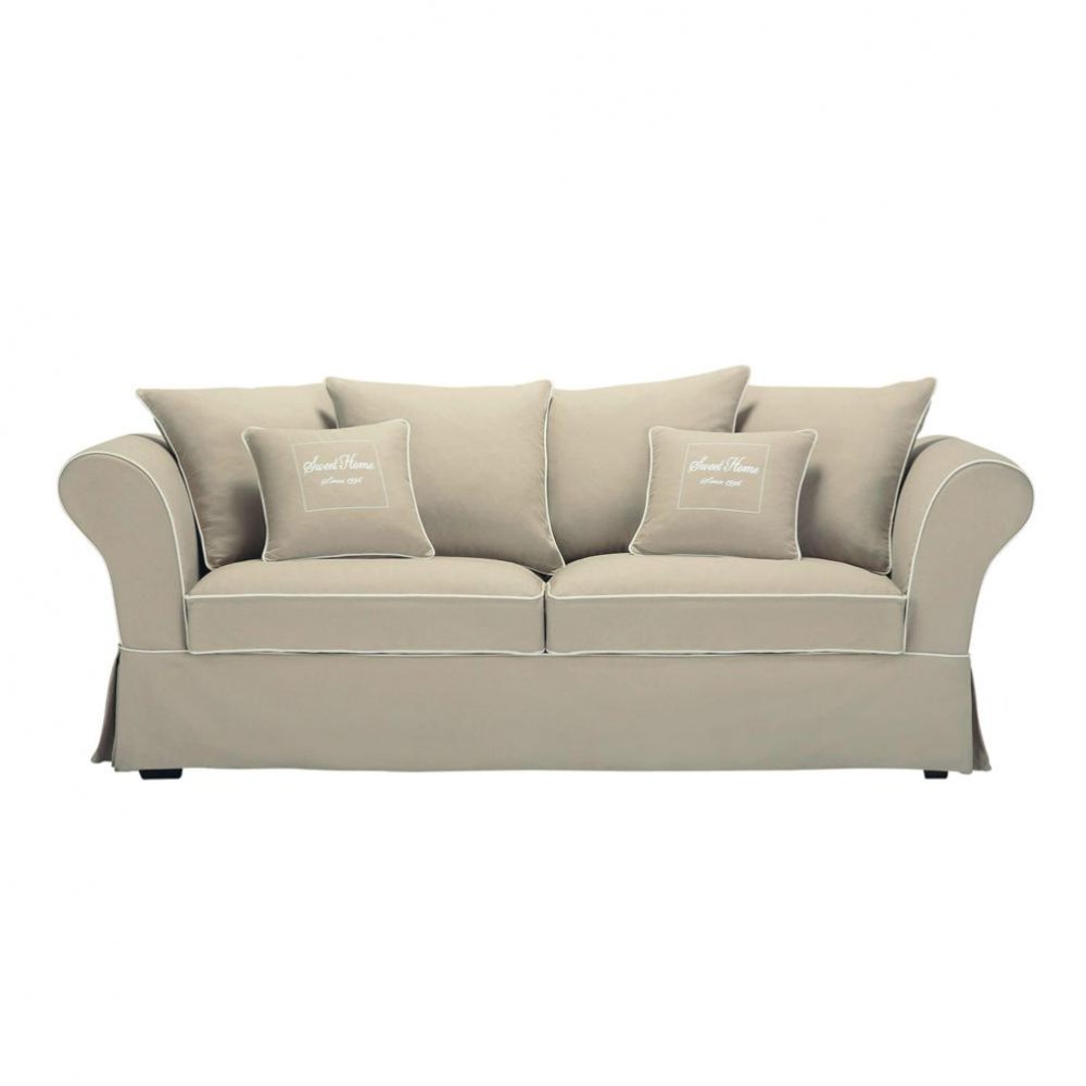 Divano beige in cotone 3/4 posti Sweet home | Maisons du Monde