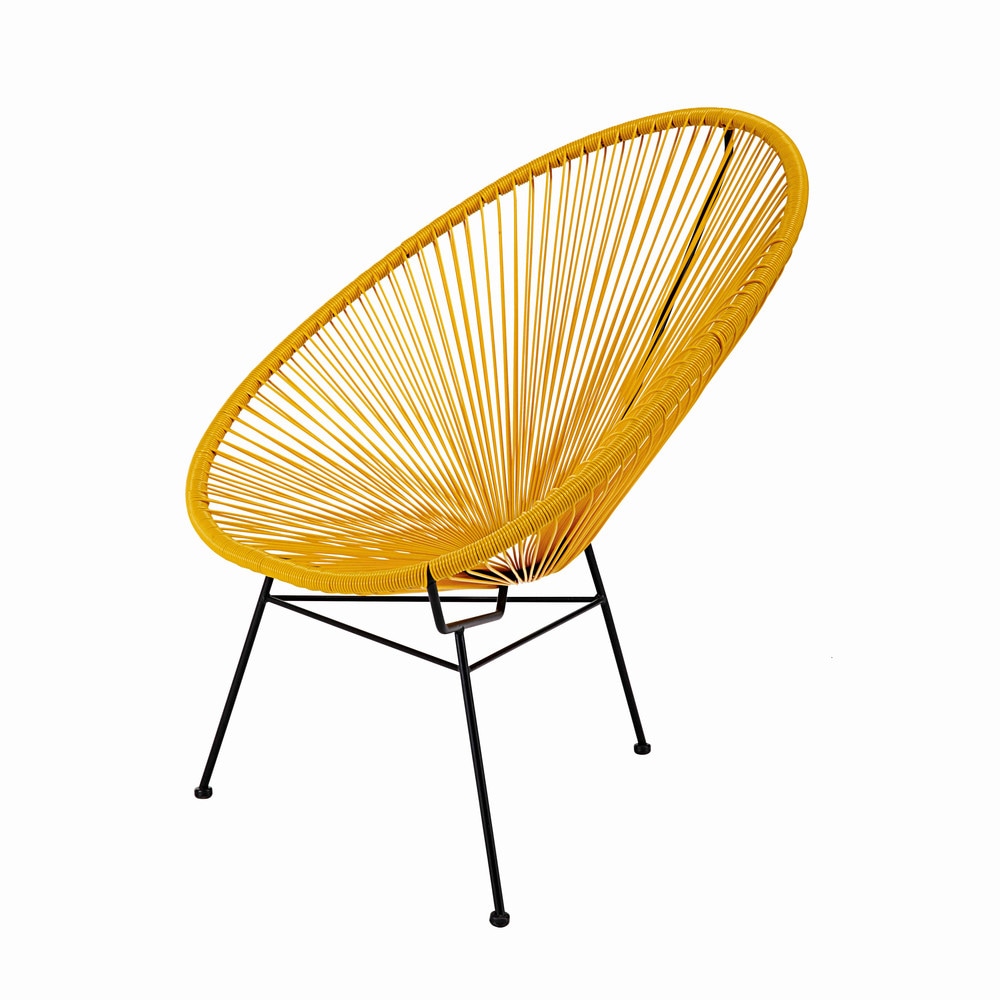 fauteuil en fil de resine tendu moutarde et metal noir copacabana 1000 3 20 164512_1
