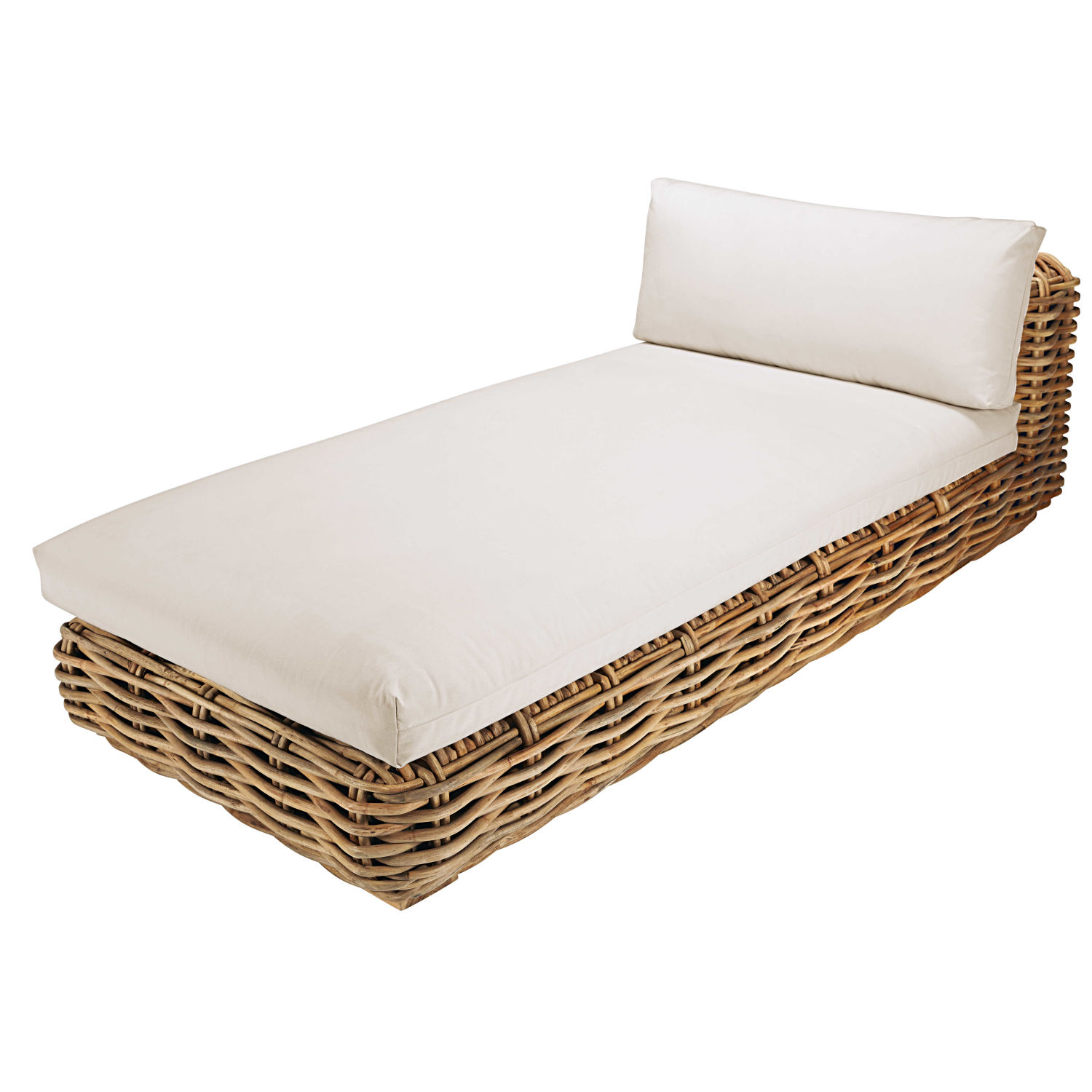 Garden Chaise Longue In Rattan With Ecru Cushions St Tropez Garden Chaise Longue In Rattan With Ecru Cushions St Tropez Maisons Du Monde