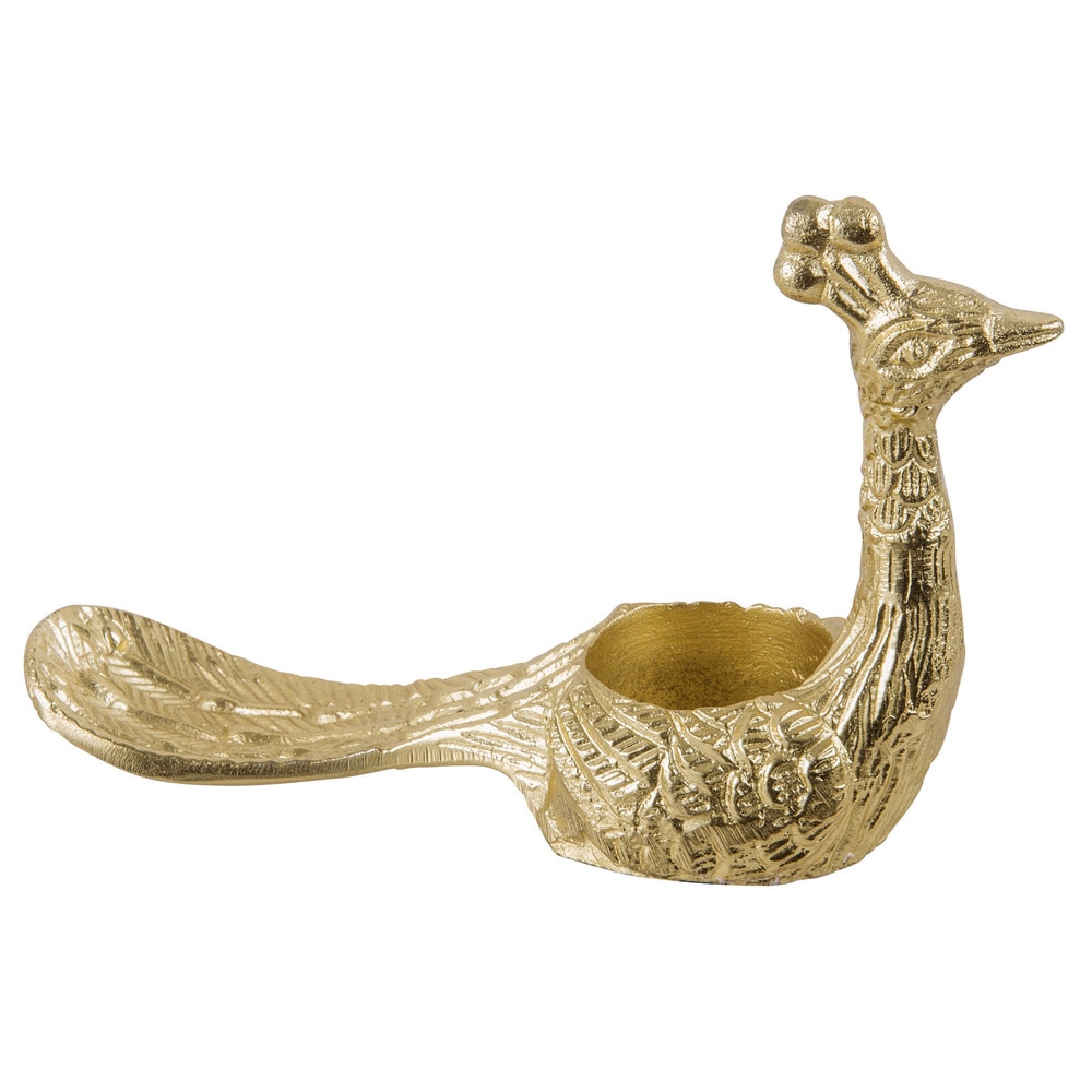 Gold Metal Peacock Candle Holder Maisons du Monde