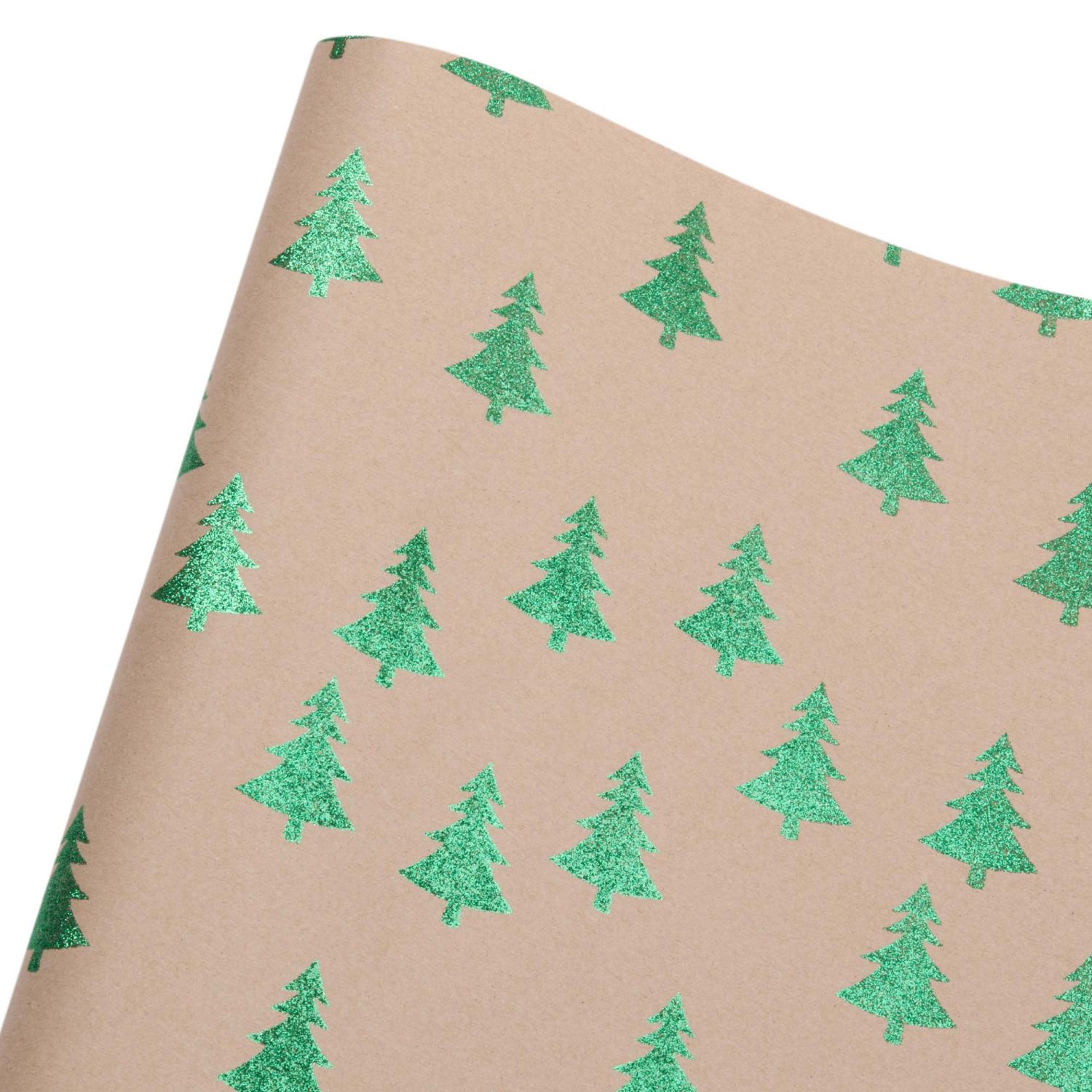green christmas tree print wrapping paper 1 50m maisons du monde