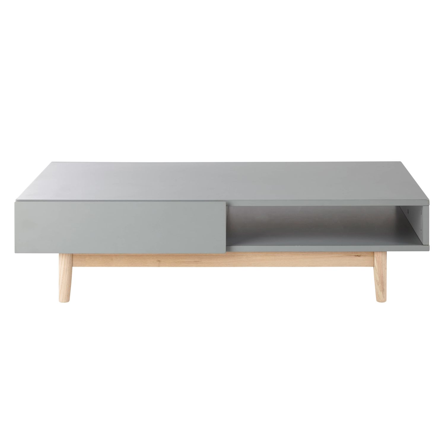 Grey 2 Drawer Scandinavian Style Coffee Table Artic Maisons Du Monde