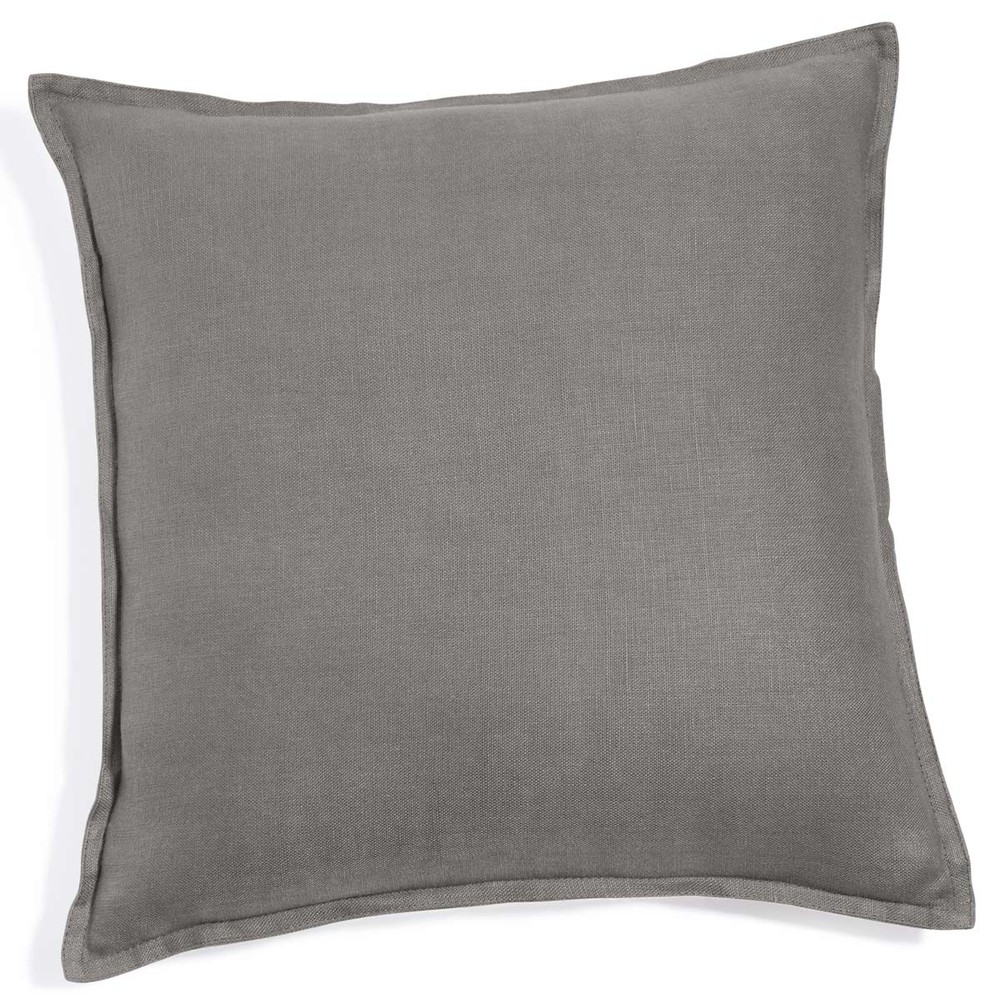 Grey Washed Linen Cushion 60x60 Maisons du Monde
