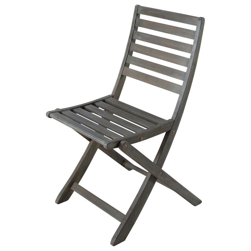 Maison Du Monde Saint Malo #3: Greyed Acacia Wood Folding Garden Chair Maison Du Monde Saint Malo #3: Greyed Acacia Wood Folding Garden Chair