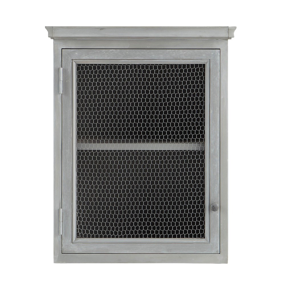 hängeschrank rechtsöffnend aus hevea holz, b 60 cm, grau zinc maisons du monde Küchenoberschrank Vintage ~ hängeschrank rechtsöffnend aus hevea holz, b 60 cm, grau zinc maisons du monde