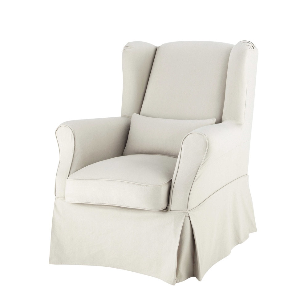 housse fauteuil i housse de fauteuil en coton mastic cottage maisons du monde housse fauteuil i housse de fauteuil en coton mastic cottage maisons du monde