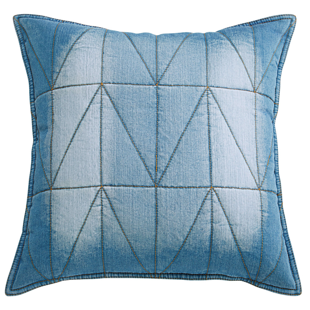 JIMI graphic faux denim cushion 45 x 45 cm Maisons du Monde