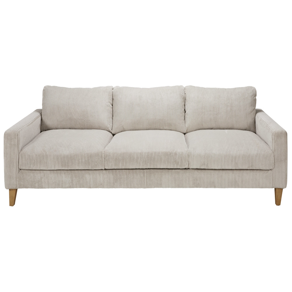 Light Grey Corduroy 4-Seater Sofa Holden | Maisons du Monde