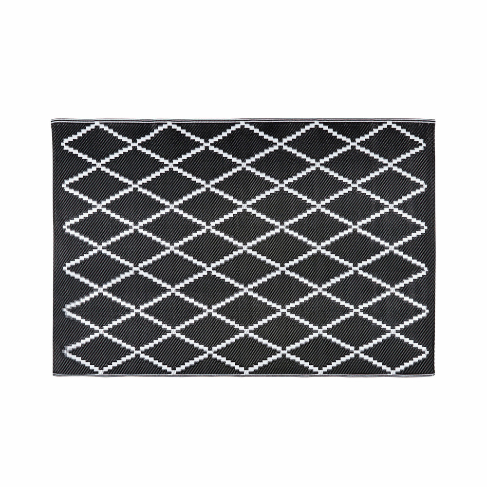 LOSIA black and white patterned outdoor rug 180 x 270 cm Maisons du Monde