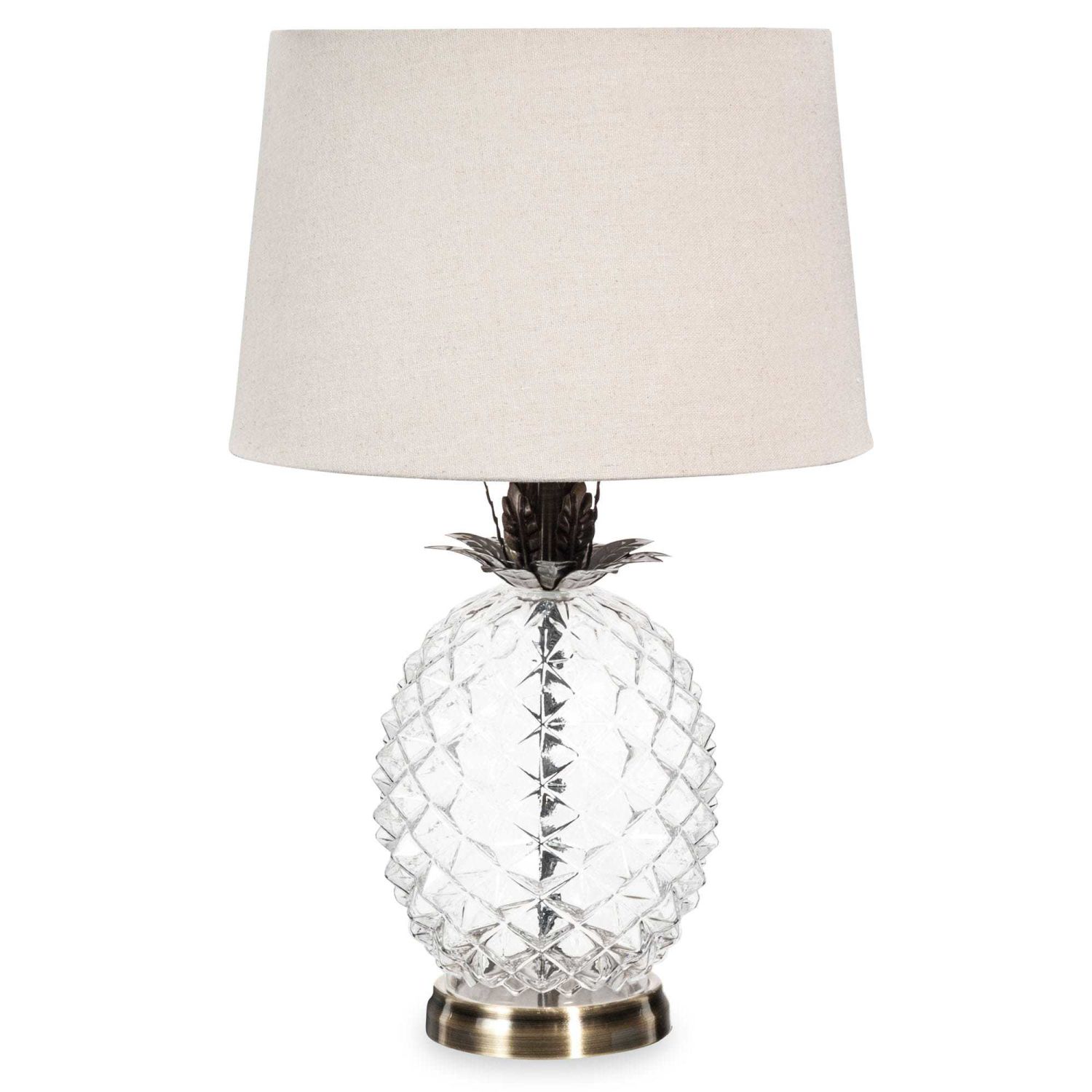 Glass Pineapple Lamp With Beige Shade Malp Maisons Du Monde