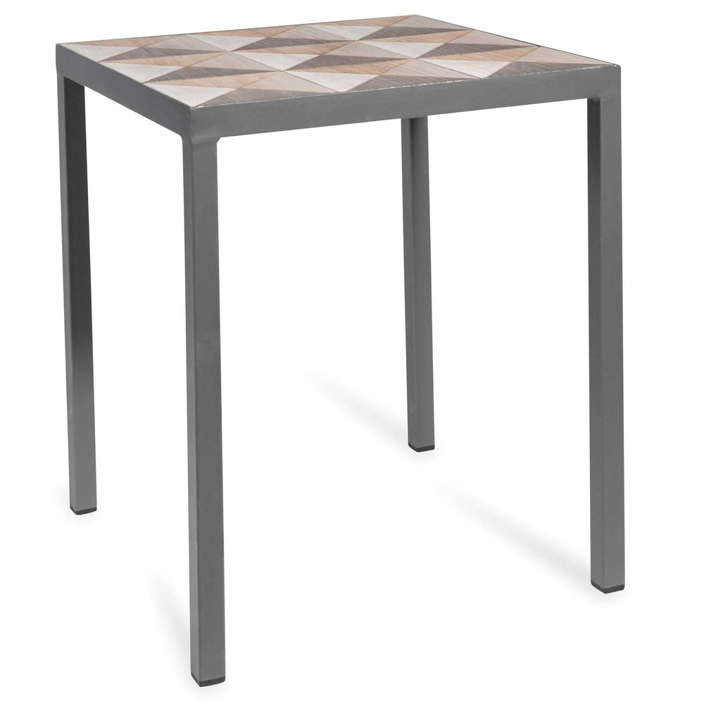 MARQUETERIE wooden side table, D35cm Maisons du Monde