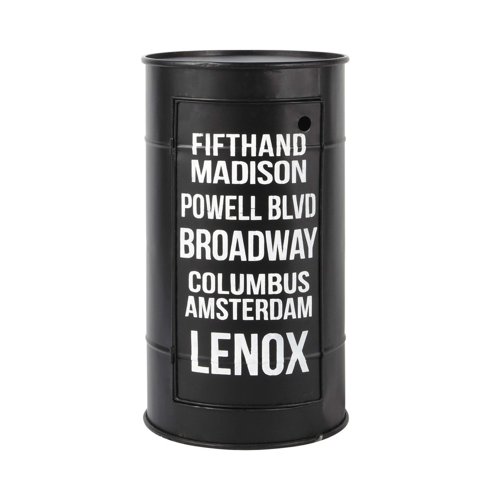 Metal can bedside table in black W 40cm Harlem Maisons du Monde