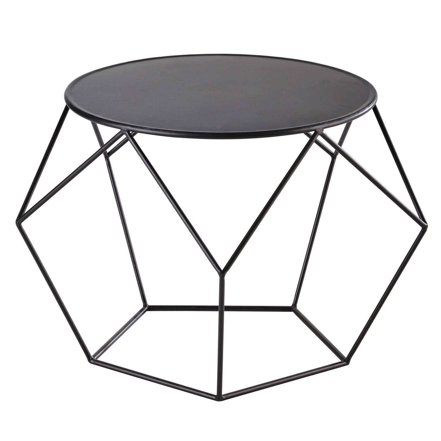 Metal Round Coffee Table In Black Prism Maisons Du Monde