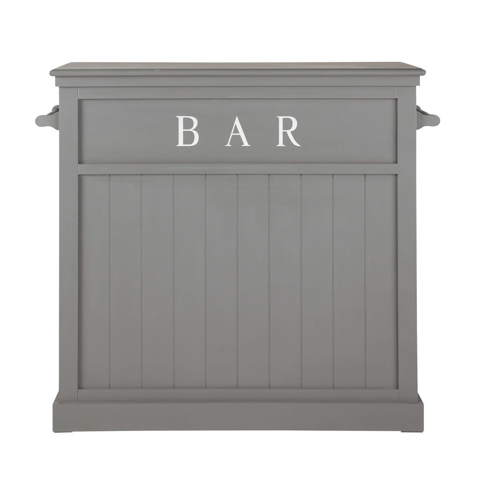 Meuble de bar en bois gris L 120 cm Newport | Maisons du Monde