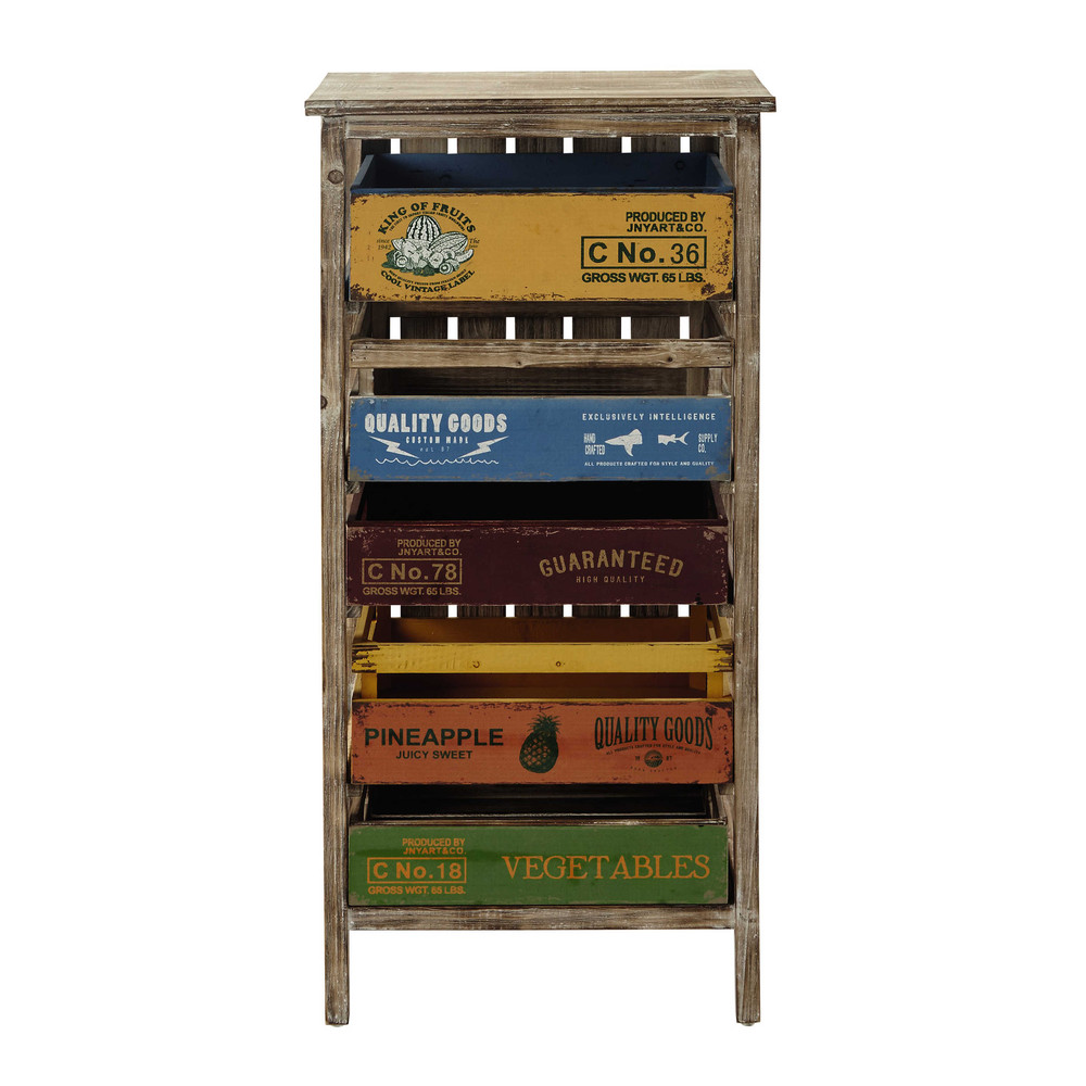 Meuble de rangement en bois multicolore
