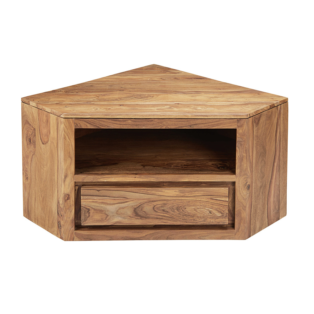 Meuble TV d'angle 1 tiroir en sheesham massif Stockholm Maisons du Monde