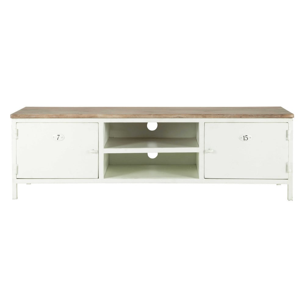 Meuble TV en métal et manguier blanc L 153 cm Copernic Maisons du Monde -> Meuble Tv Maison Du Monde Blanc Meuble TV en métal et manguier blanc L 153 cm Copernic Maisons du Monde -> Meuble Tv Maison Du Monde Blanc