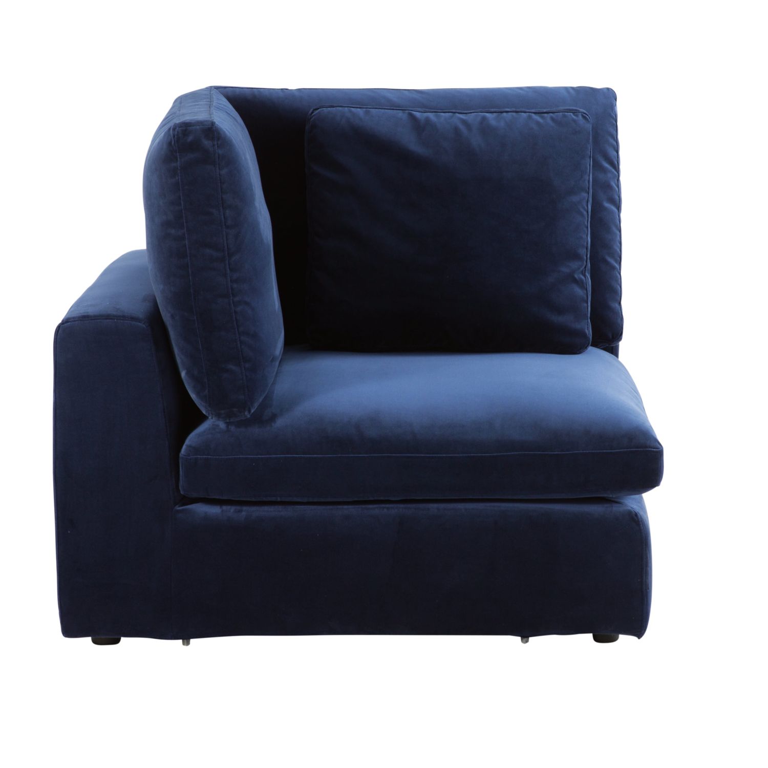Midnight Blue Velvet Modular Corner Sofa Maisons Du Monde