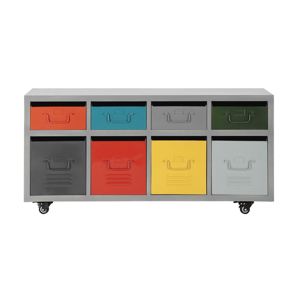 mobiletto con rotelle 8 cassetti in metallo multicolore l 124 cm ... - Cassettiere Con Rotelle Per Bagno mobiletto con rotelle 8 cassetti in metallo multicolore l 124 cm ... - Cassettiere Con Rotelle Per Bagno