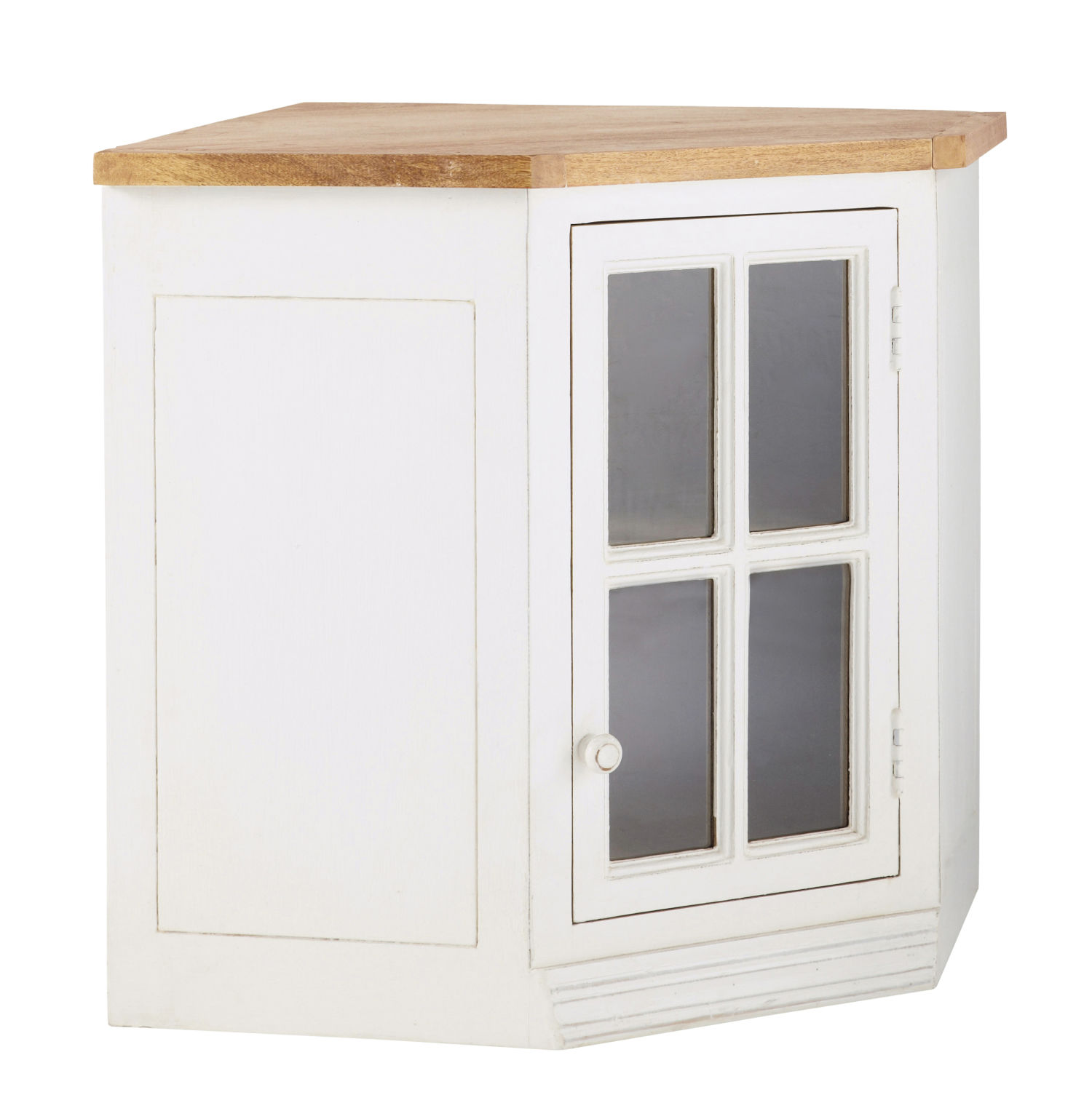 Mueble alto de cocina esquinero acristalado de madera de mango color ... Mueble alto de cocina esquinero acristalado de madera de mango color ...