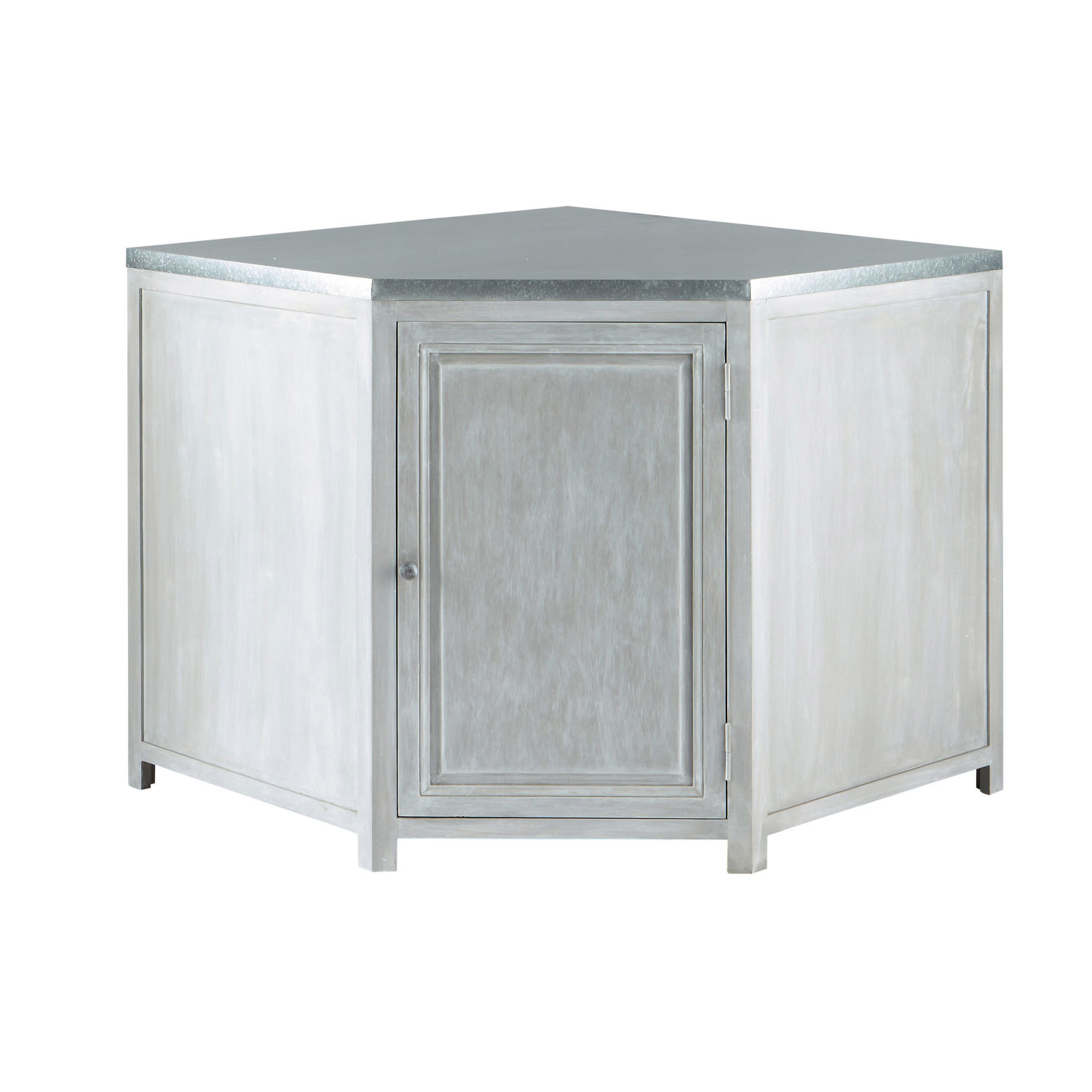 Mueble bajo de cocina esquinero de hevea gris L 99 cm Zinc | Maisons ... Mueble bajo de cocina esquinero de hevea gris L 99 cm Zinc | Maisons ...