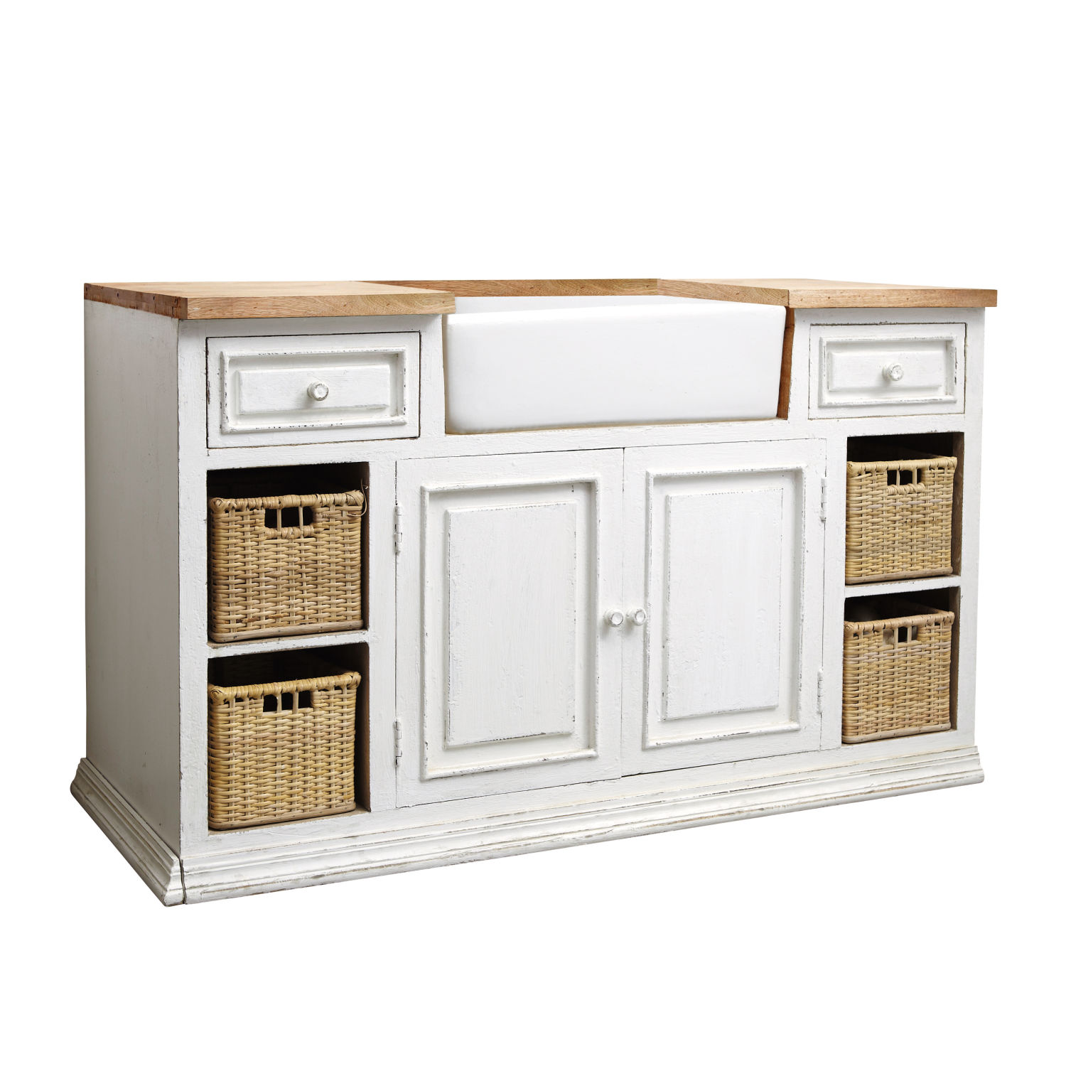 Mueble bajo de cocina marfil de mango con fregadero Eleonore ... Mueble bajo de cocina marfil de mango con fregadero Eleonore ...