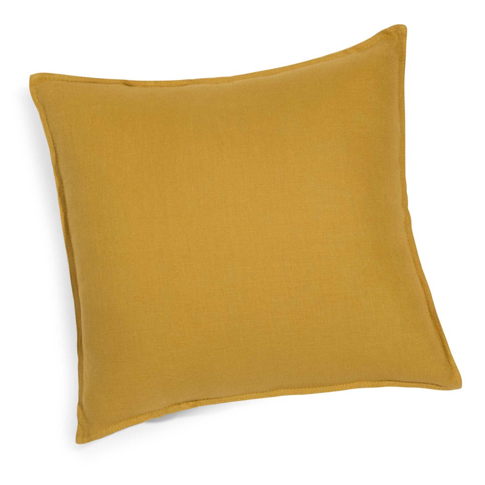 Mustard Yellow Washed Linen Cushion 60x60 Maisons du Monde