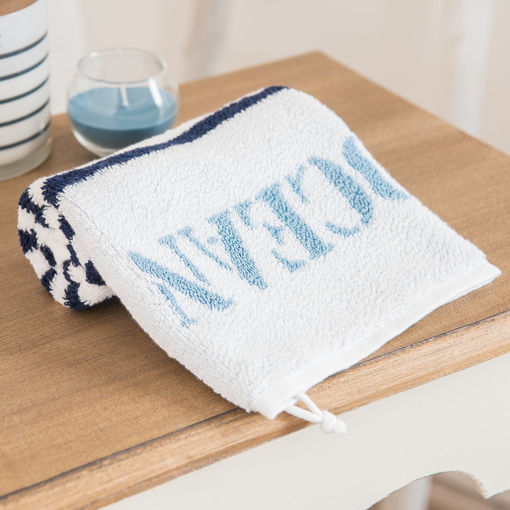 OCÉAN Blue Cotton Hand Towel 30 x 50cm Maisons du Monde