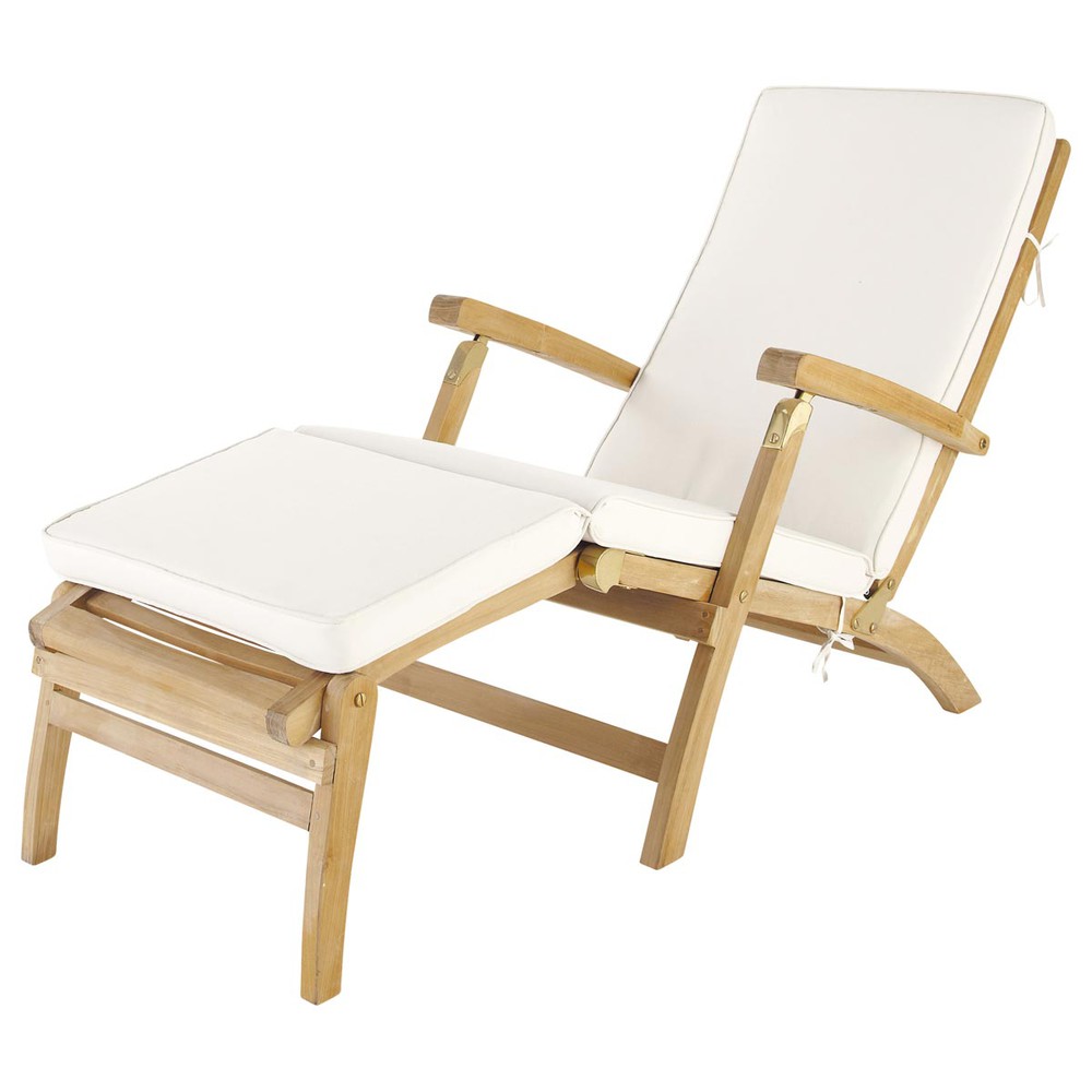 Off white chaise longue mattress L 185 cm Ol u00e9ron Maisons du Monde Off white chaise longue mattress L 185 cm Ol u00e9ron Maisons du Monde