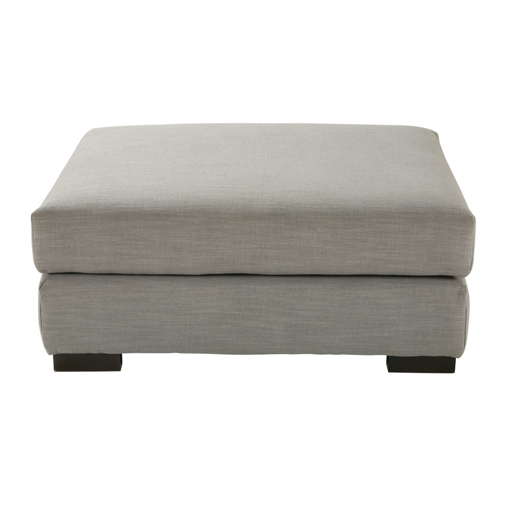Pouf per divano grigio chiaro modulabile in tessuto Terence