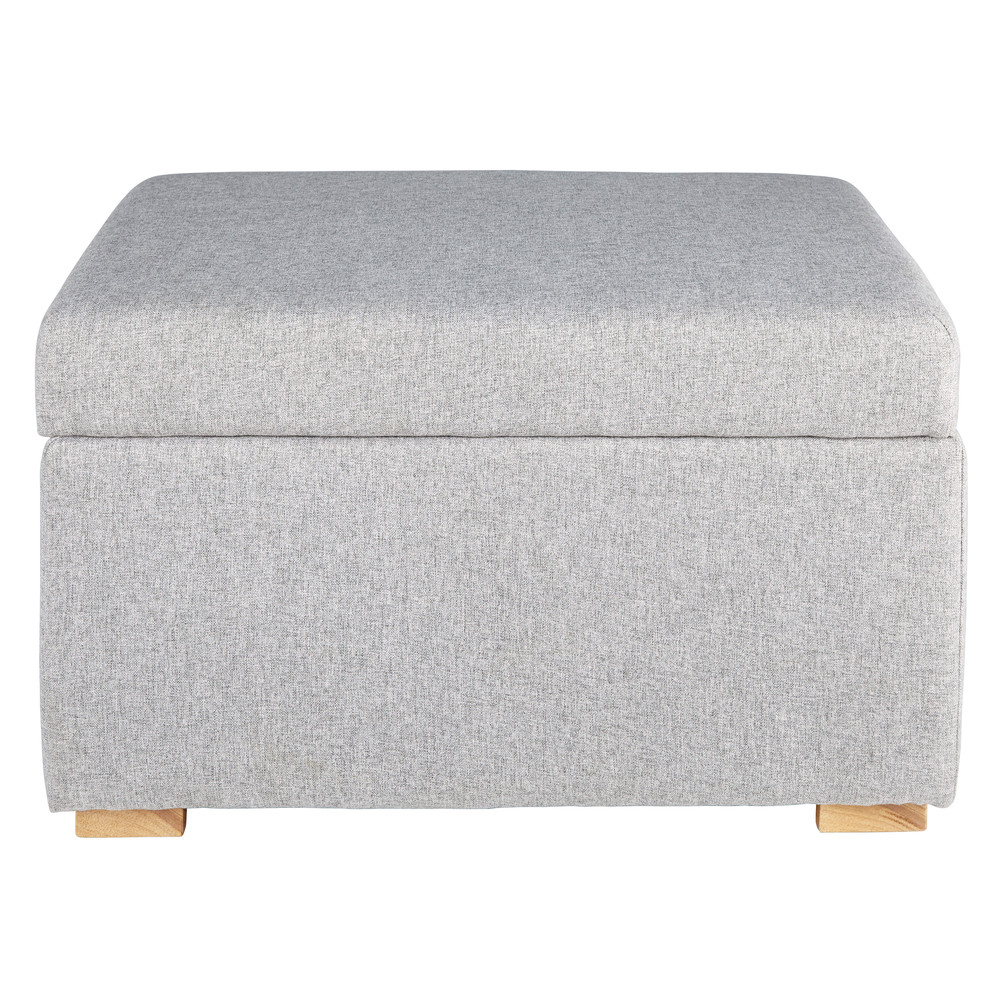 Puff mit Staufach aus grauer Baumwolle LENA | Maisons du Monde