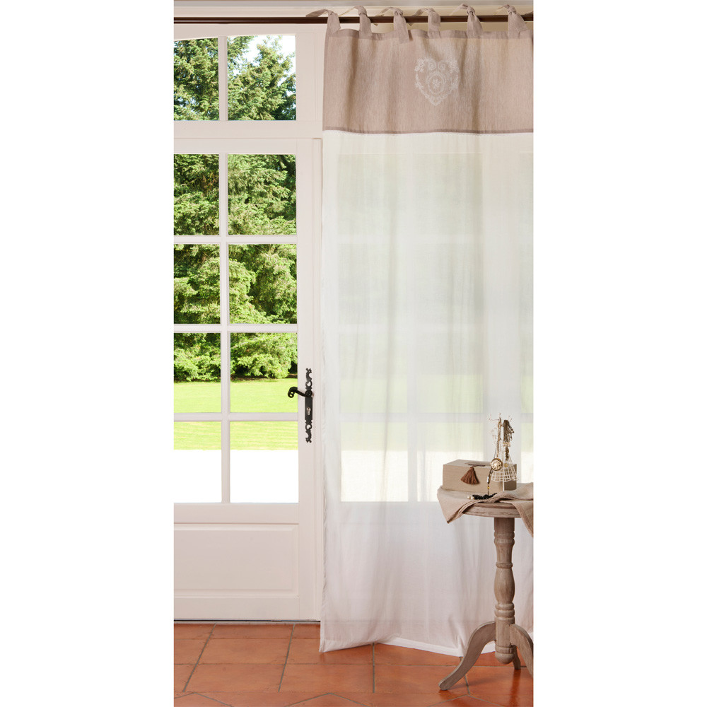 rideau 224 nouettes en coton beige 105 x 250 cm camille rideau 224 nouettes en coton beige 105 x 250 cm camille